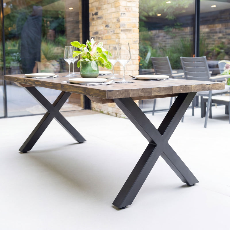 Chunky X-Frame Industrial Legs, with Outdoor Hardware Pack | 71cm Table Wide