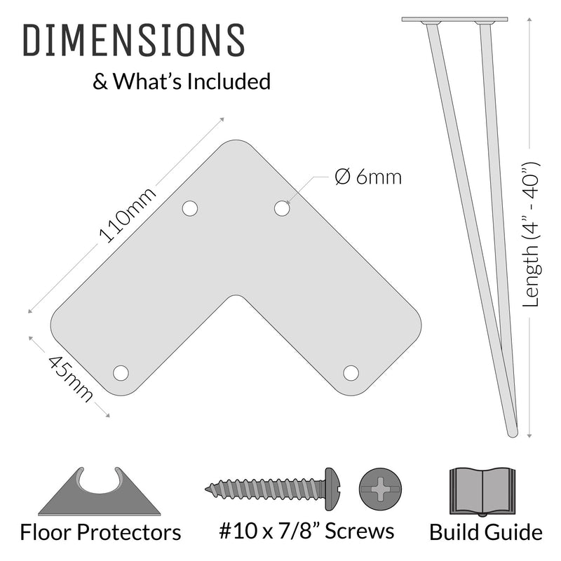 40cm Hairpin Legs - Bench