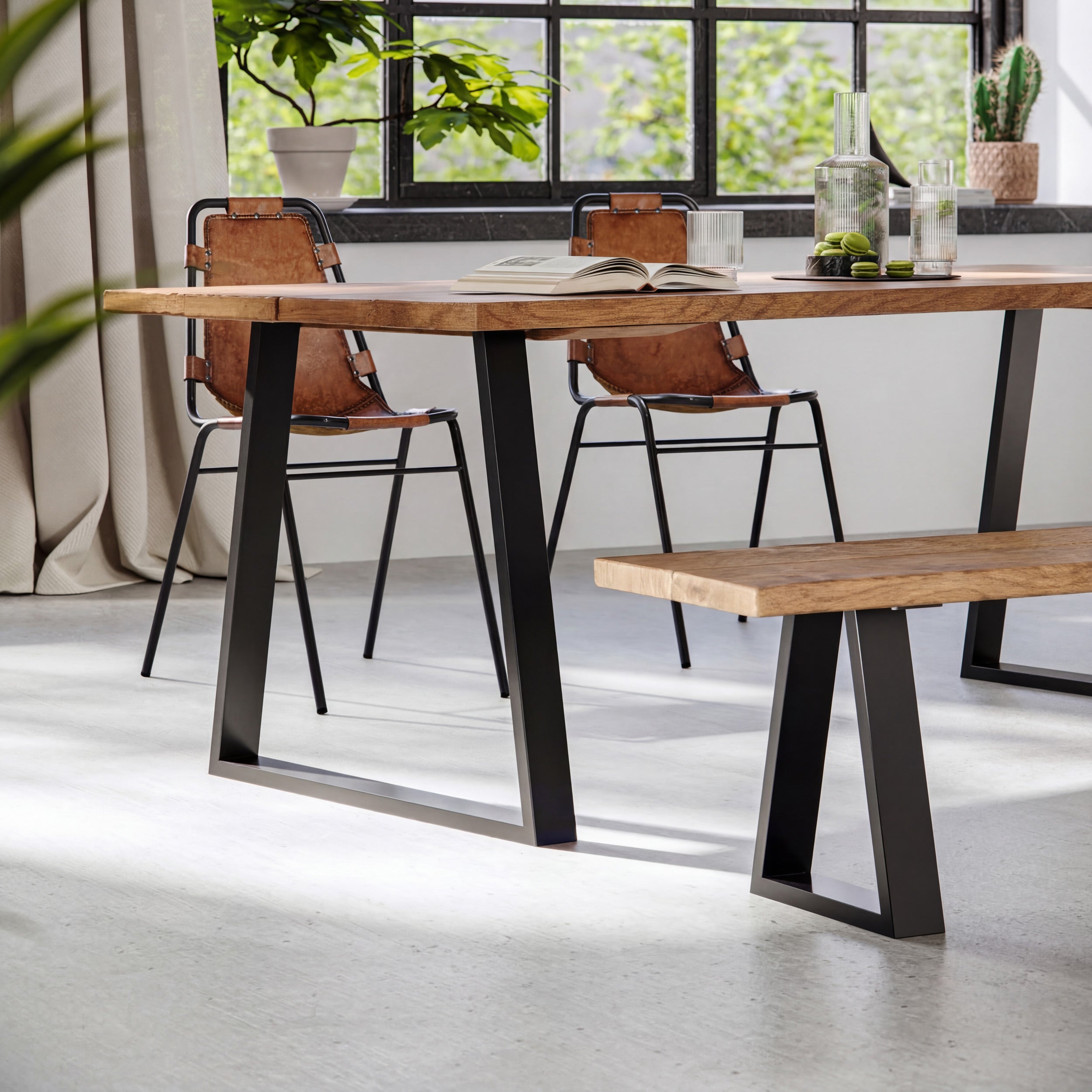Trapezium Industrial Legs | 71cm Table Wide