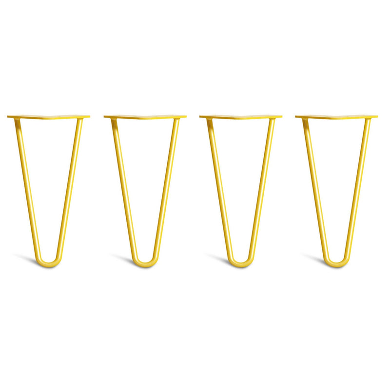 25cm Hairpin Legs - Low Coffee Table-2 Rod-Yellow-The Hairpin Leg Co.