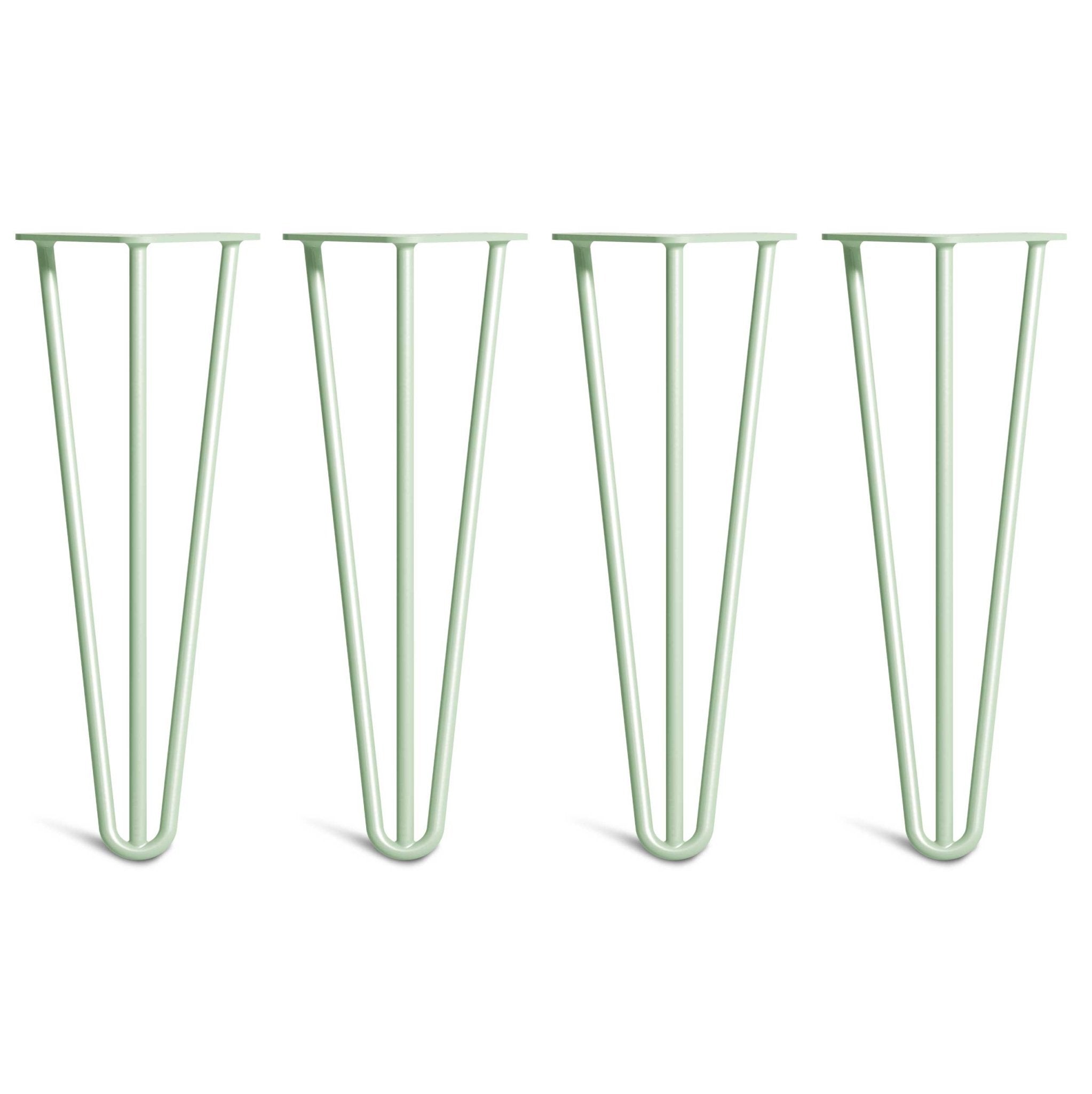 35cm Hairpin Legs - Coffee Table-3 Rod-Pastel Green-The Hairpin Leg Co.