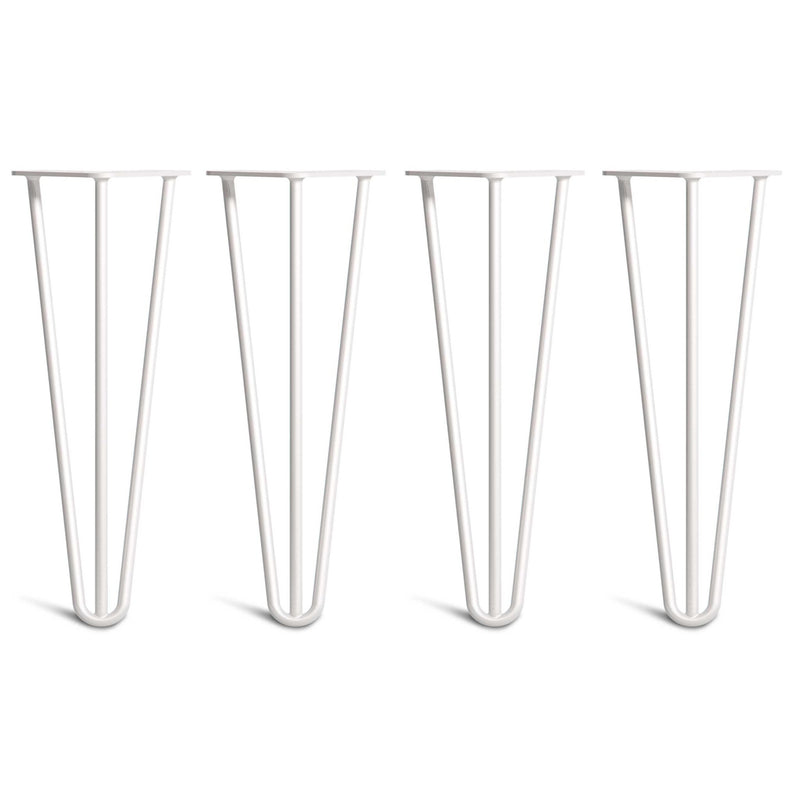 35cm Hairpin Legs - Coffee Table-3 Rod-White-The Hairpin Leg Co.