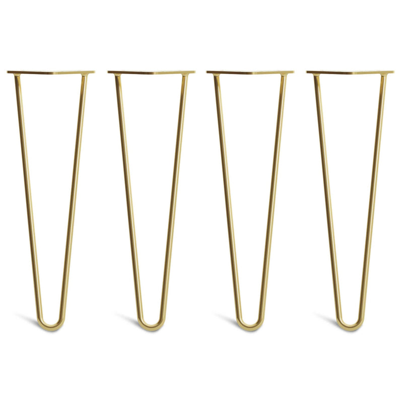 40cm Hairpin Legs - Bench-2 Rod-Satin Brass-The Hairpin Leg Co.