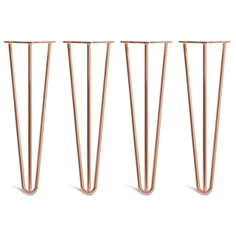 40cm Hairpin Legs - Bench-3 Rod-Copper-The Hairpin Leg Co.