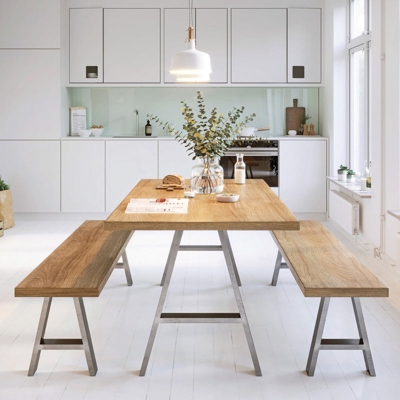 A-Frame Industrial legs-Table (H71cm x W58cm)-Raw Steel-The Hairpin Leg Co.