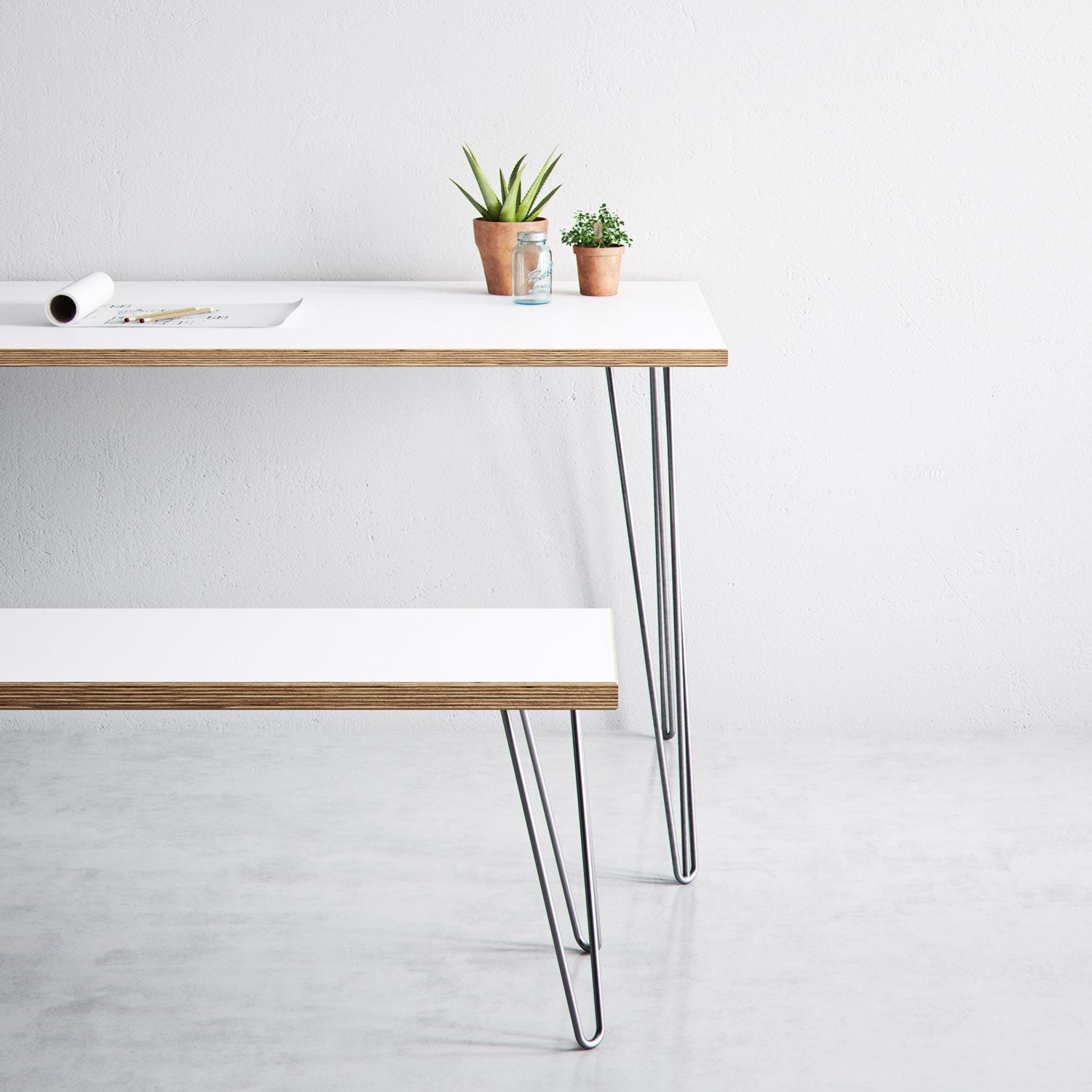 Hairpin Bench-Clear Coat--The Hairpin Leg Co.