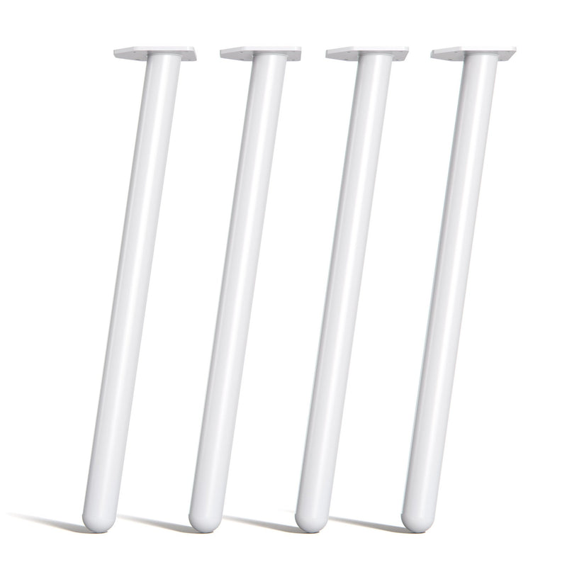 Single Pin Round legs-White-Table (71cm / 28inch)-The Hairpin Leg Co.