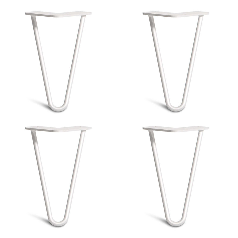 White Hairpin Legs-4" / 10cm - Furniture Feet-2 Rod-The Hairpin Leg Co.