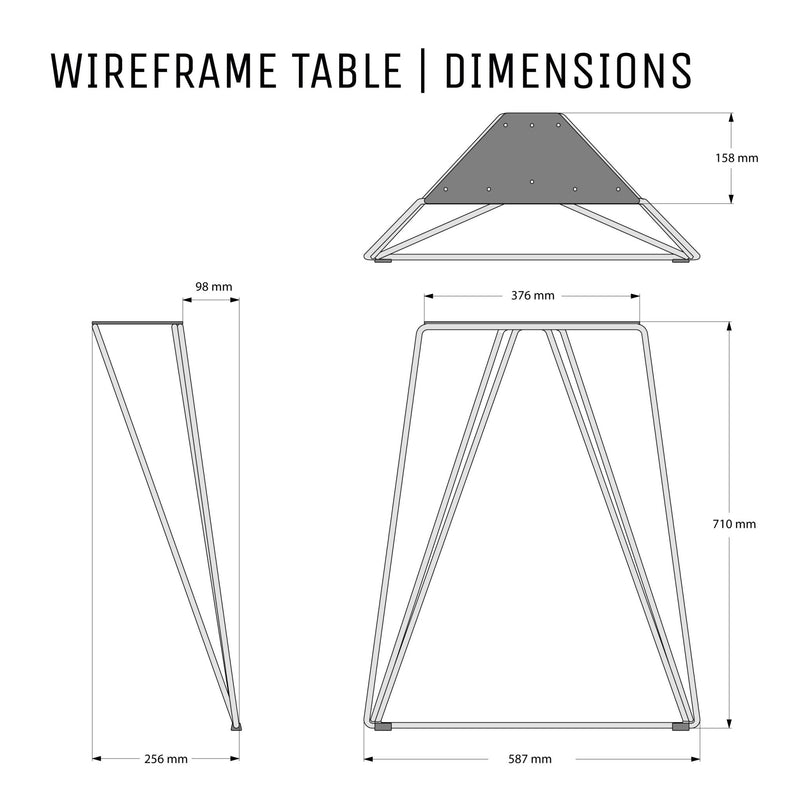 Wire Frame Legs-Raw Steel-Table (H71cm x W58cm)-The Hairpin Leg Co.
