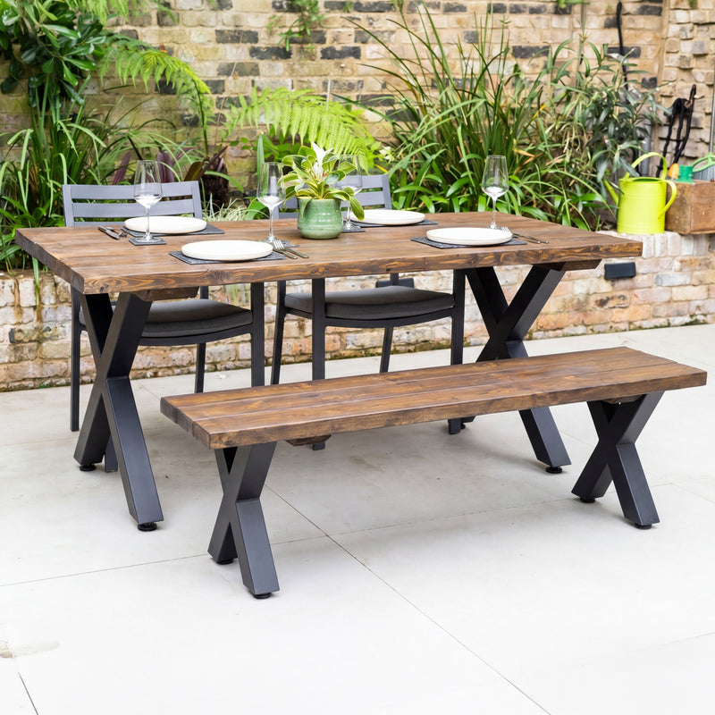 Chunky X-Frame Industrial Legs, with Outdoor Hardware Pack | 71cm Table Wide