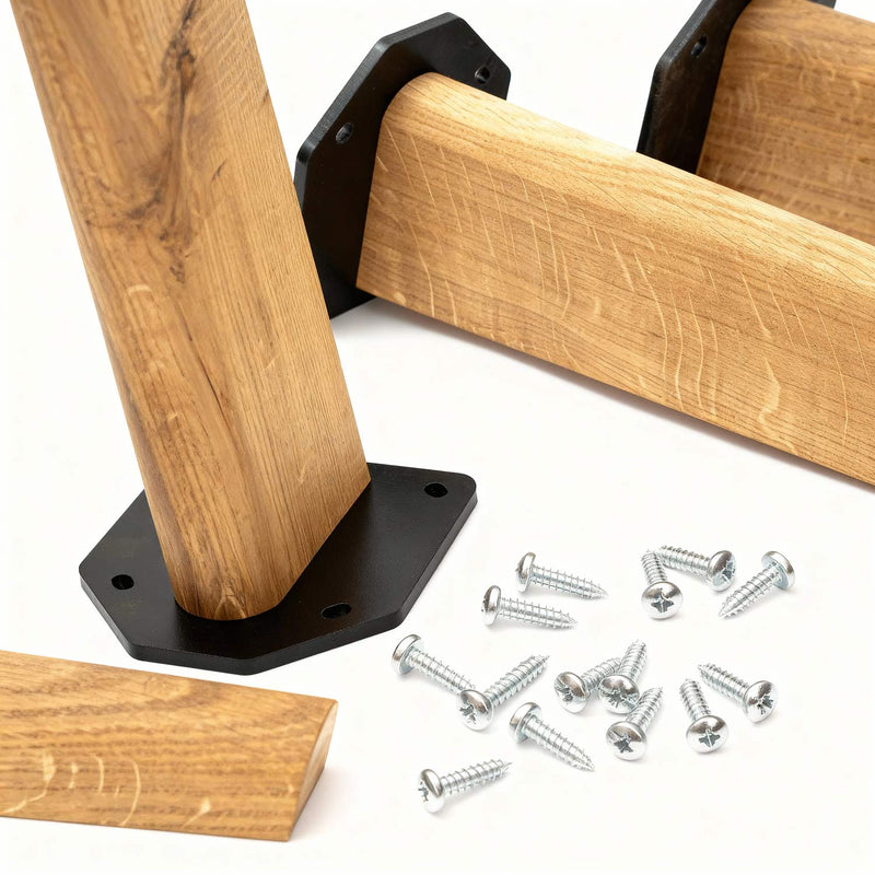 Tapered Oak Table Legs-16" Bench--The Hairpin Leg Co.