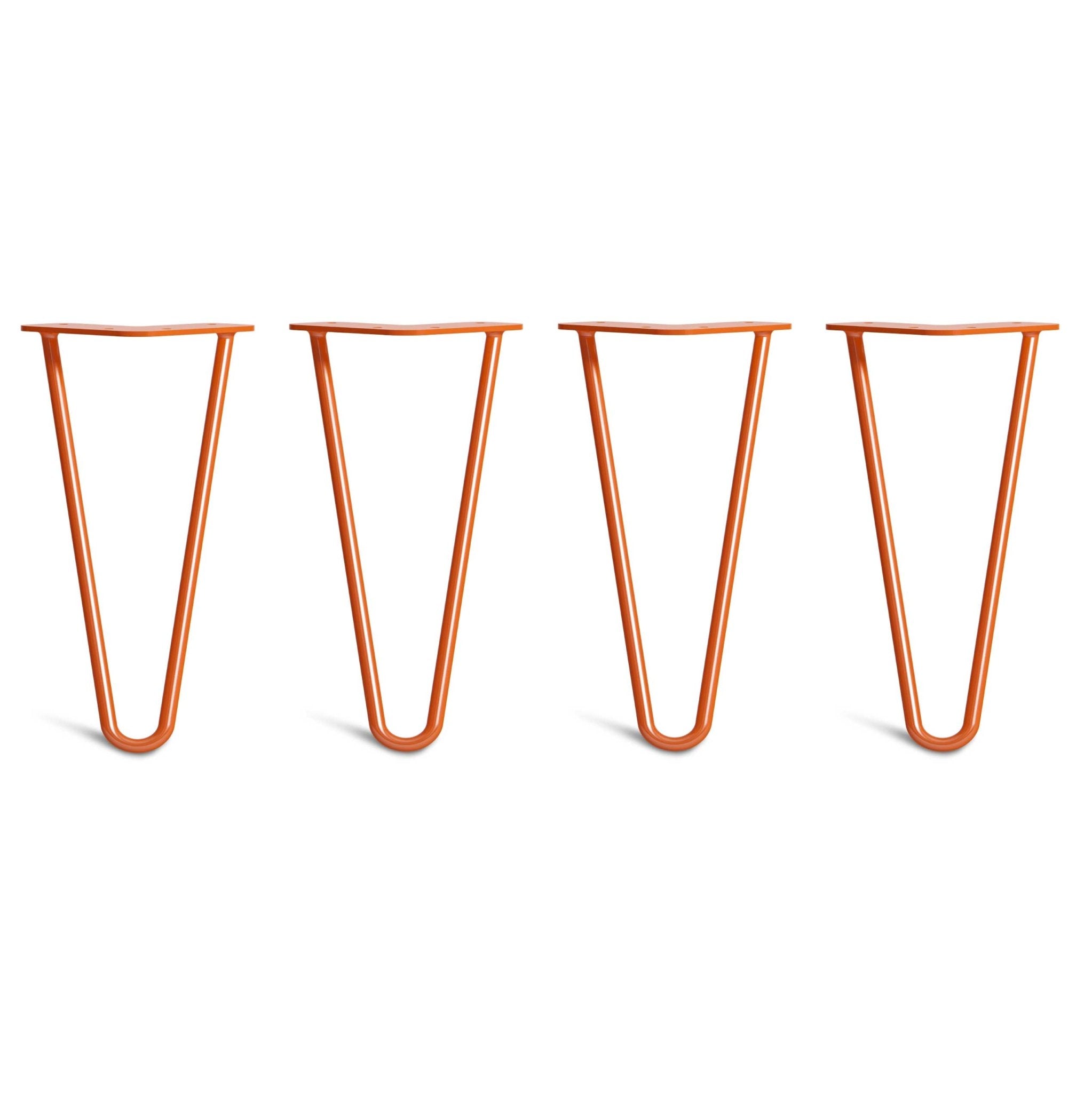 25cm Hairpin Legs - Low Coffee Table-2 Rod-Orange-The Hairpin Leg Co.