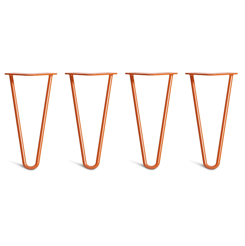 25cm Hairpin Legs - Low Coffee Table-2 Rod-Orange-The Hairpin Leg Co.
