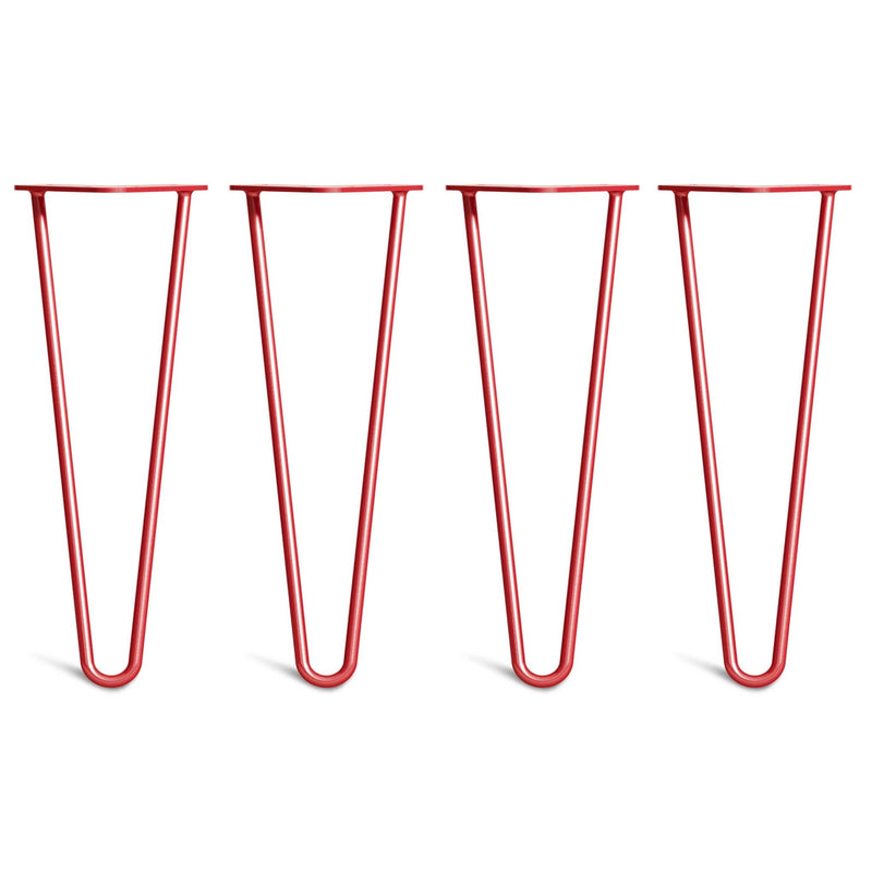 35cm Hairpin Legs - Coffee Table-2 Rod-Red-The Hairpin Leg Co.