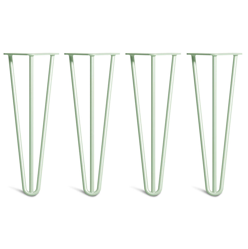 35cm Hairpin Legs - Coffee Table-3 Rod-Pastel Green-The Hairpin Leg Co.