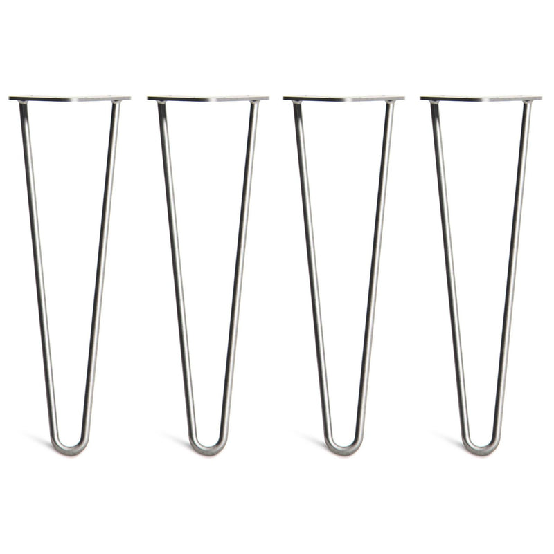 40cm Hairpin Legs - Bench-2 Rod-Stainless Steel-The Hairpin Leg Co.