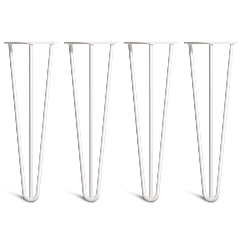 40cm Hairpin Legs - Bench-3 Rod-White-The Hairpin Leg Co.