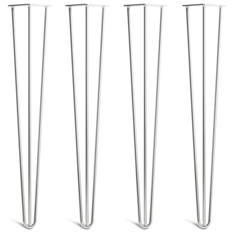 Chrome Hairpin Legs-28" / 71cm - Desk & Dining Table-3 Rod-The Hairpin Leg Co.