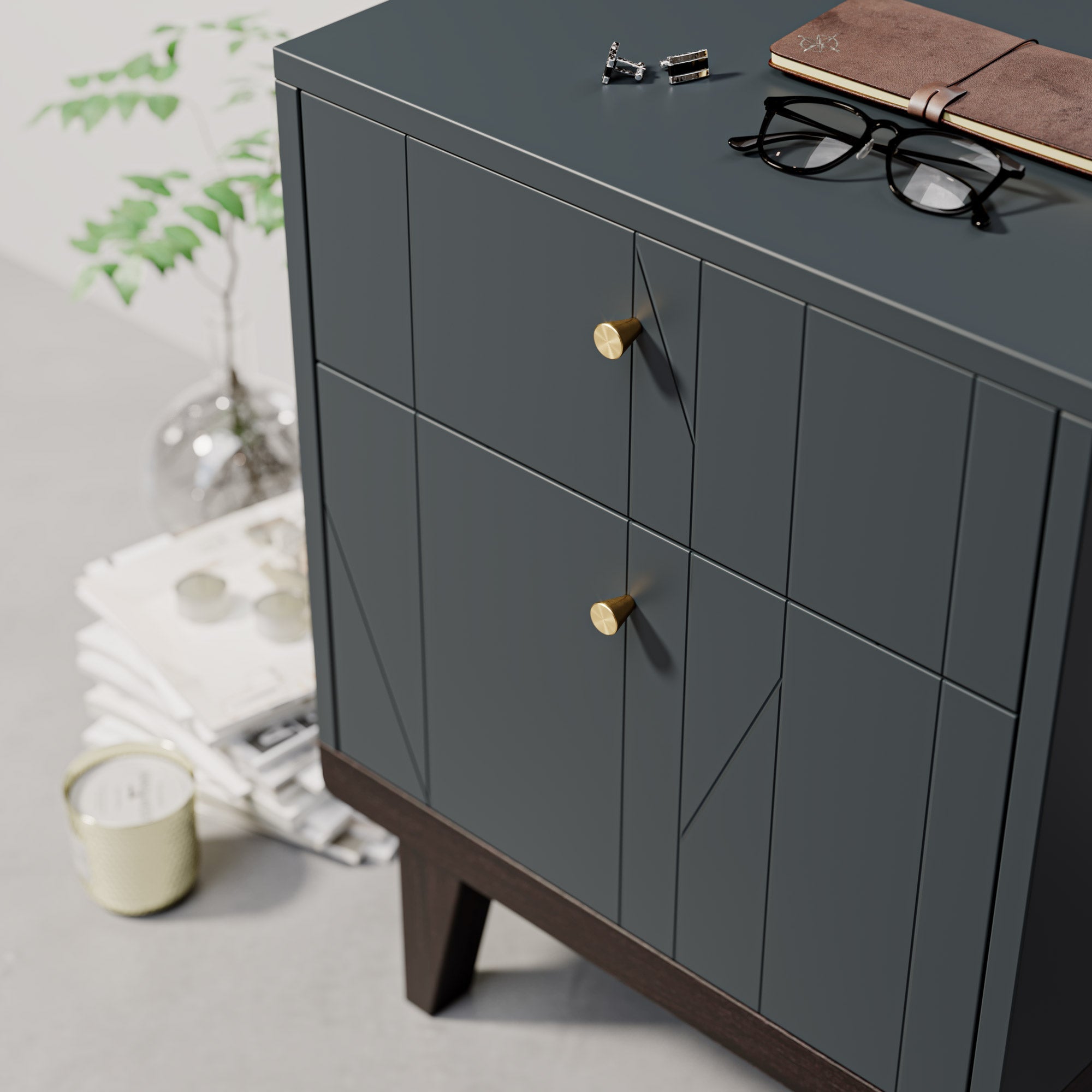 Conical 18mm Knob-Brushed Brass--The Hairpin Leg Co.