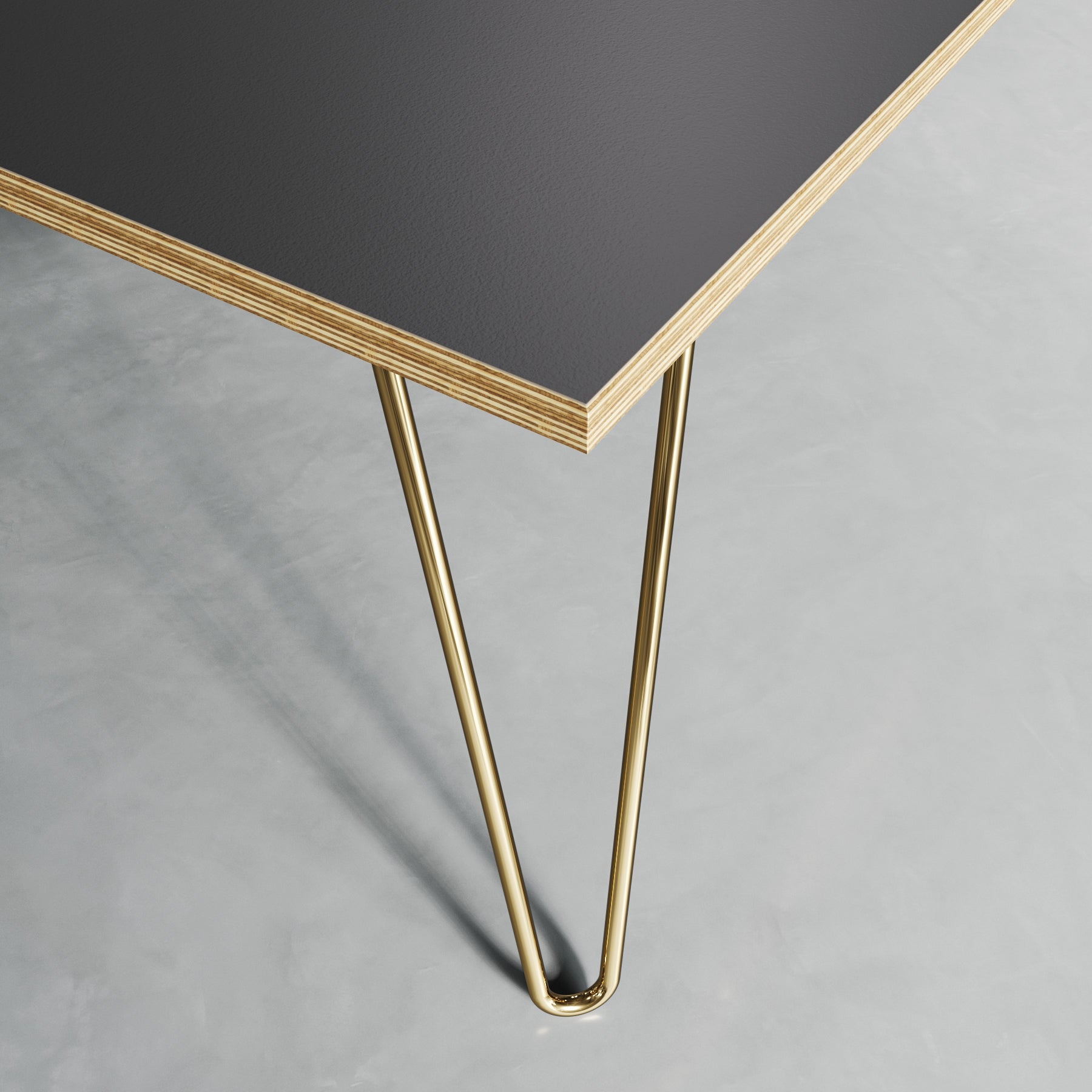 Hairpin Coffee Table-Grey-Gold-The Hairpin Leg Co.