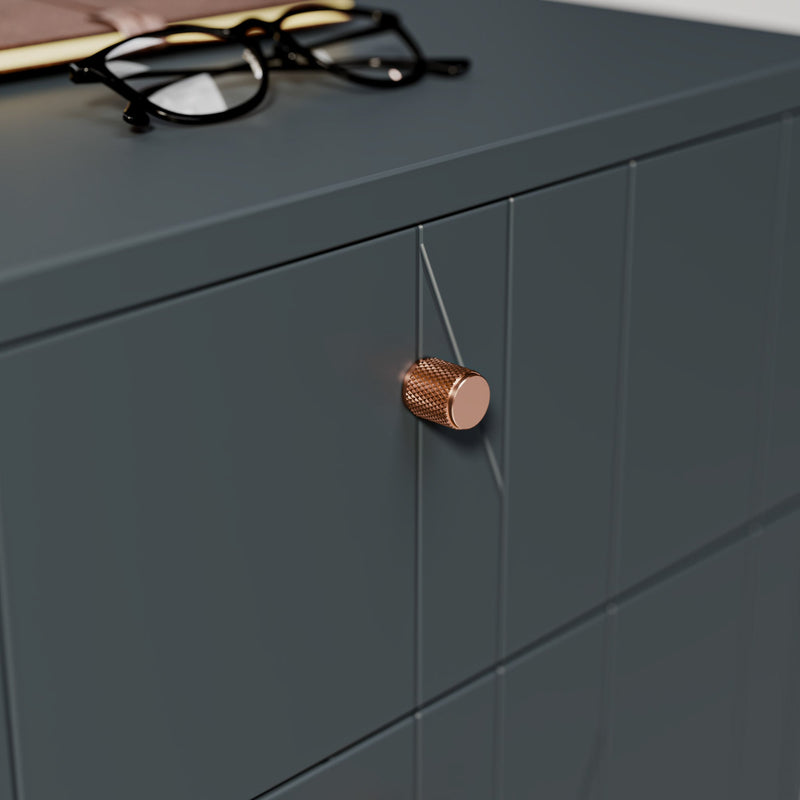 Knurl 18mm Knob-Satin Copper--The Hairpin Leg Co.