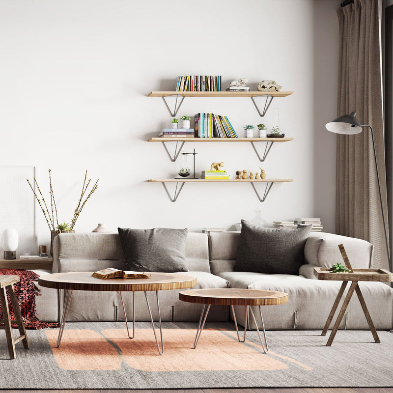 Prism Shelf-Raw Steel--The Hairpin Leg Co.