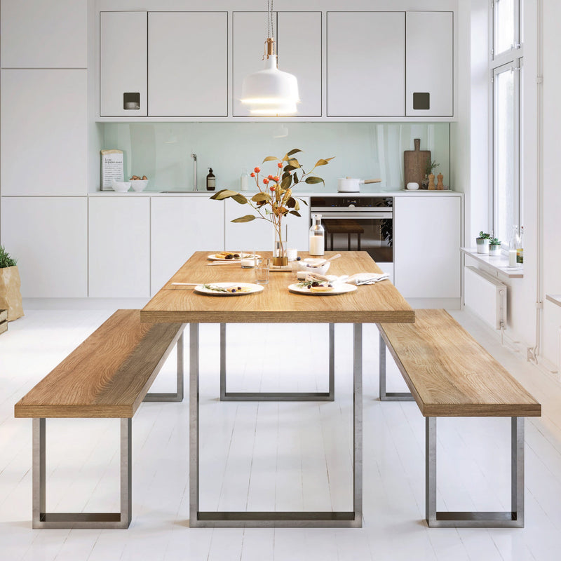 Square Industrial legs-Table (H71cm x W58cm)-Clear Coat-The Hairpin Leg Co.