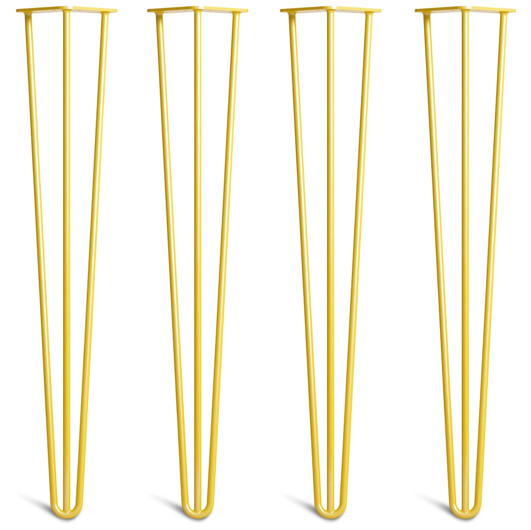 Yellow Hairpin Legs-28" / 71cm - Desk & Dining Table-3 Rod-The Hairpin Leg Co.