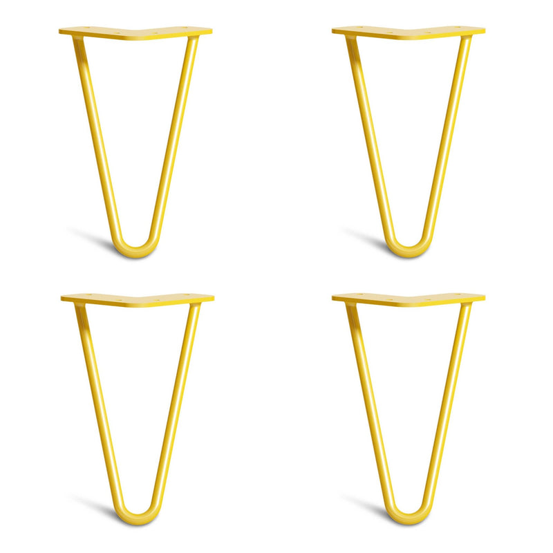 Yellow Hairpin Legs-4" / 10cm - Furniture Feet-2 Rod-The Hairpin Leg Co.